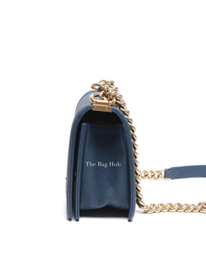 Chanel Blue Caviar Old Medium Le Boy Shoulder Bag GHW