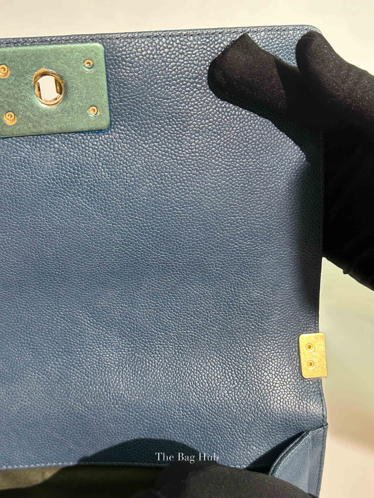 Chanel Blue Caviar Old Medium Le Boy Shoulder Bag GHW