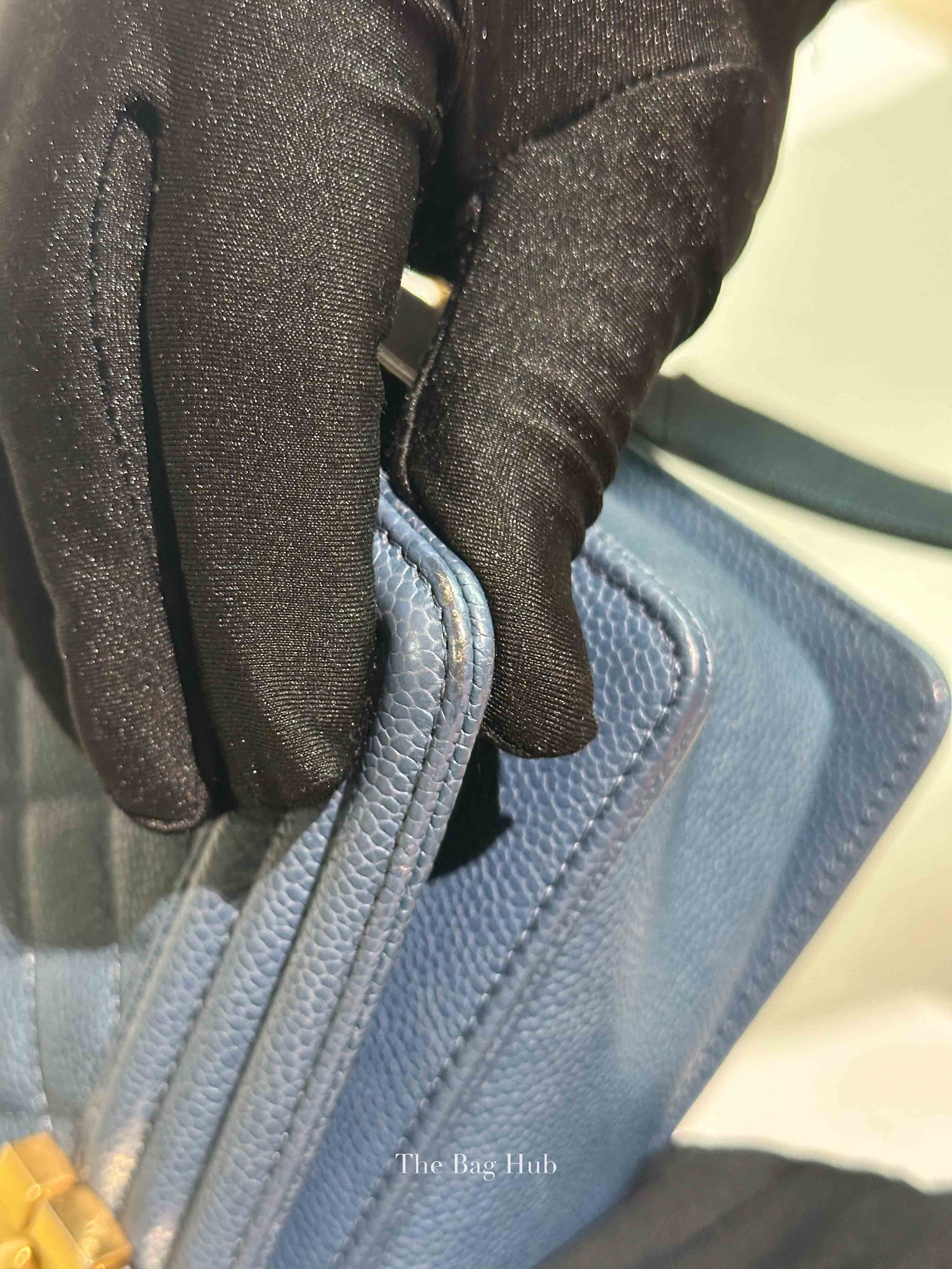 Chanel Blue Caviar Old Medium Le Boy Shoulder Bag GHW
