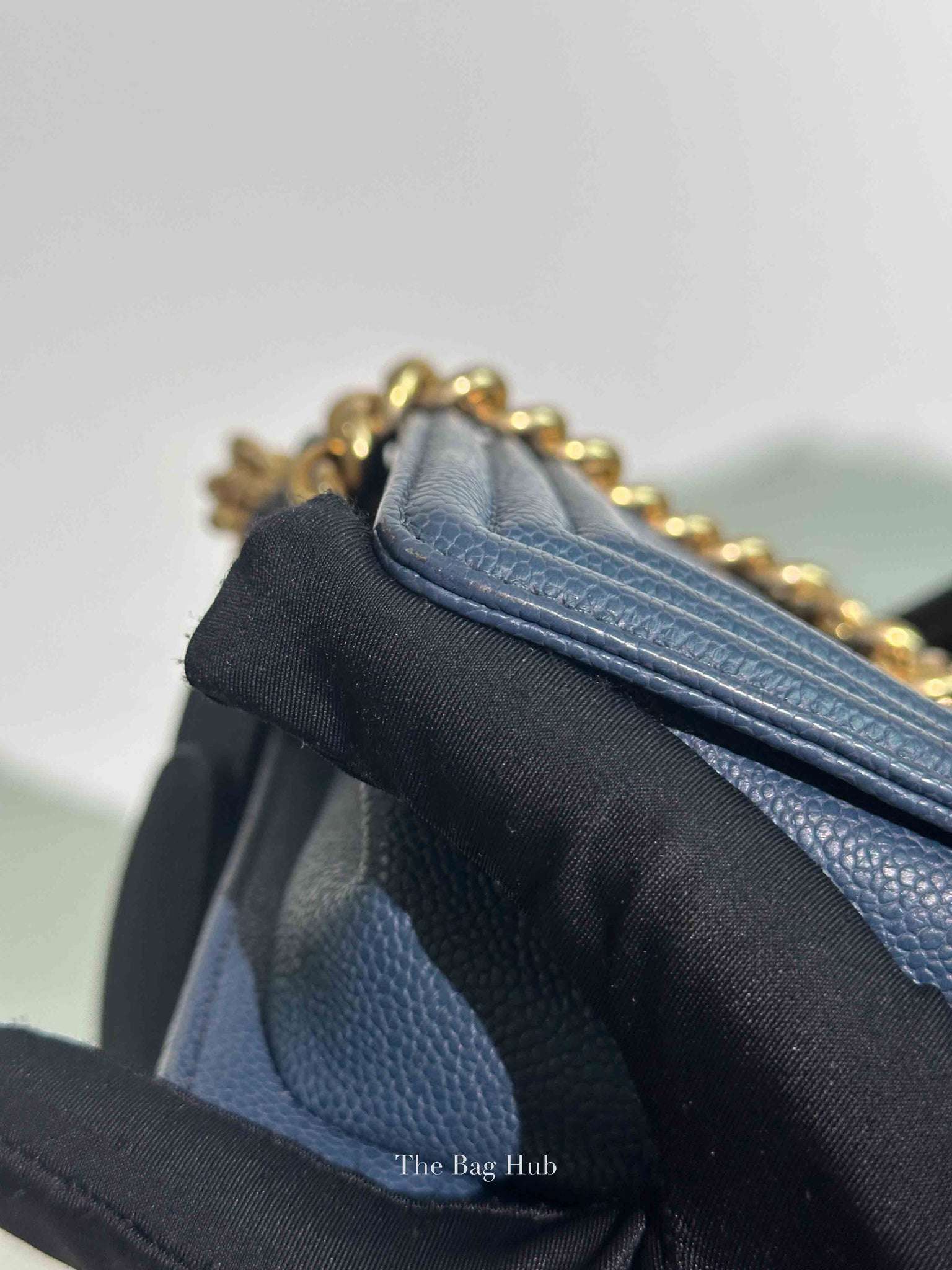 Chanel Blue Caviar Old Medium Le Boy Shoulder Bag GHW