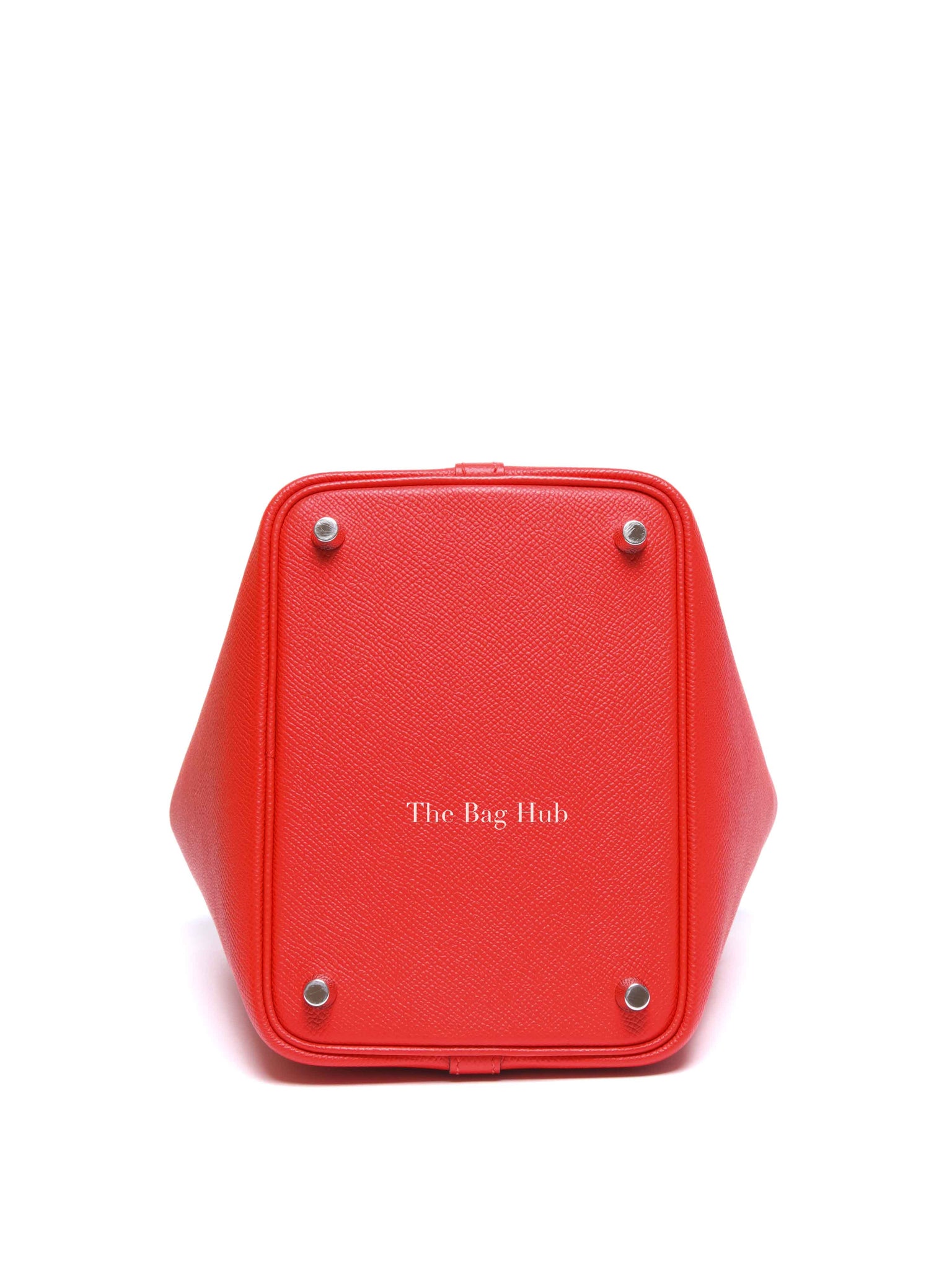 Hermes Rouge Coeur/Bleu Du Nord/Rouge H Epsom Tressage De Cuir Picotin Lock 18 PM