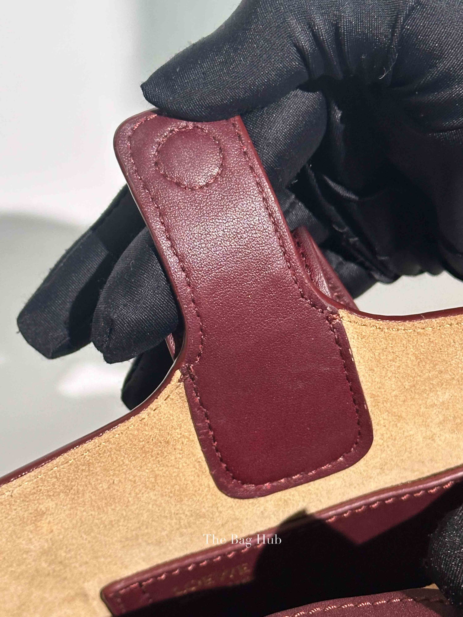Loewe Dark Burgundy Smooth Calfskin Pebble Bucket Mini Bag