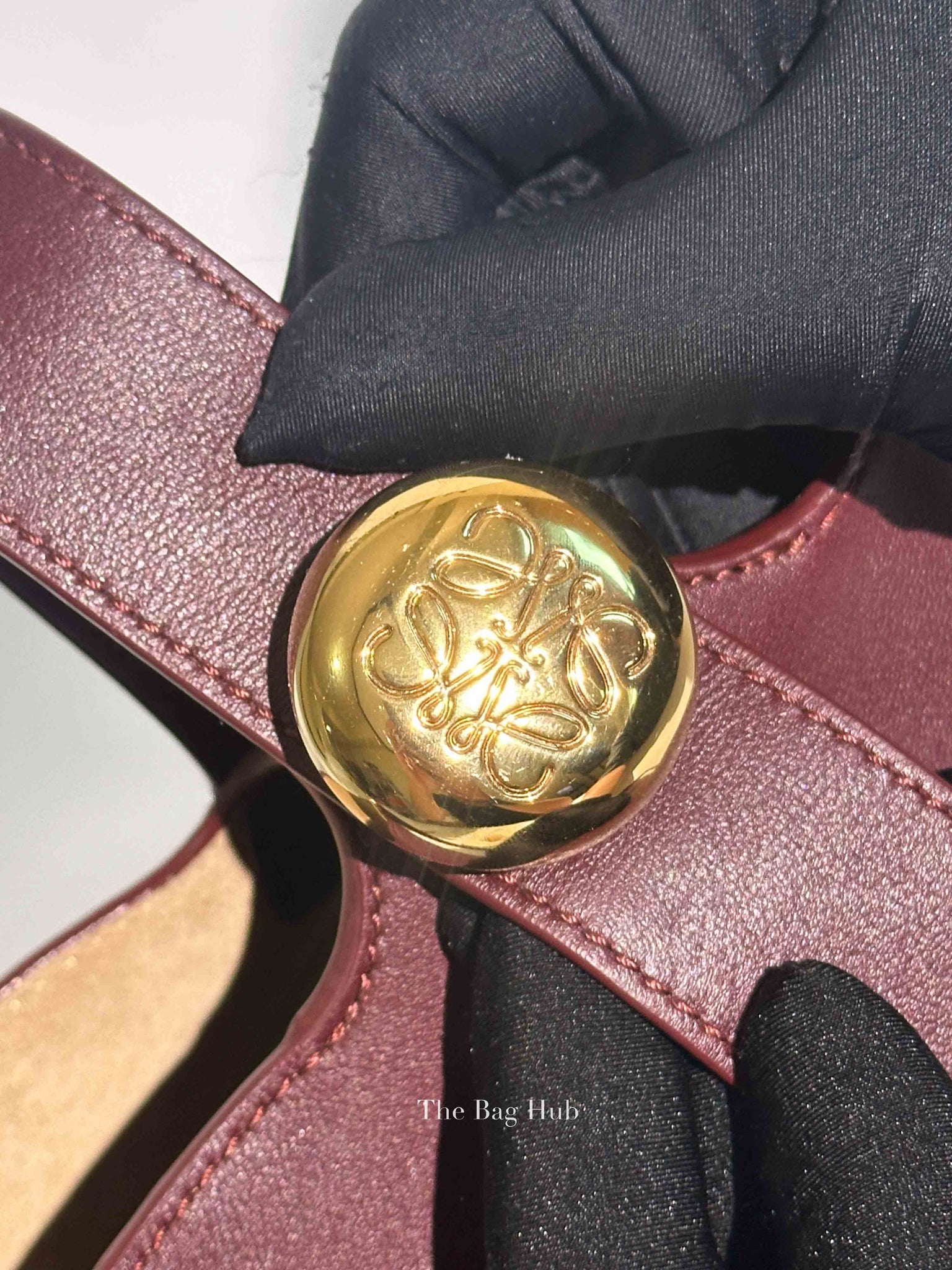 Loewe Dark Burgundy Smooth Calfskin Pebble Bucket Mini Bag