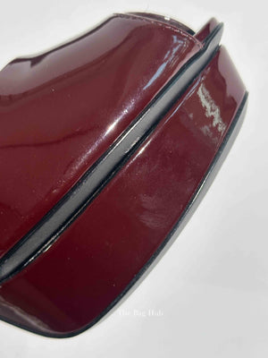 Louis Vuitton Burgundy Patent Leather Eyeline Peep Toe Pumps Size 36.5