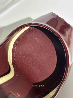 Louis Vuitton Burgundy Patent Leather Eyeline Peep Toe Pumps Size 36.5