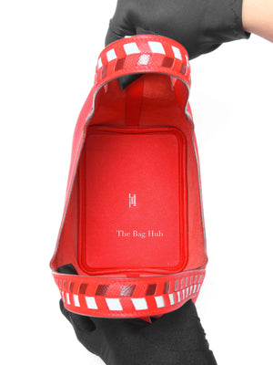 Hermes Rouge Coeur/Bleu Du Nord/Rouge H Epsom Tressage De Cuir Picotin Lock 18 PM