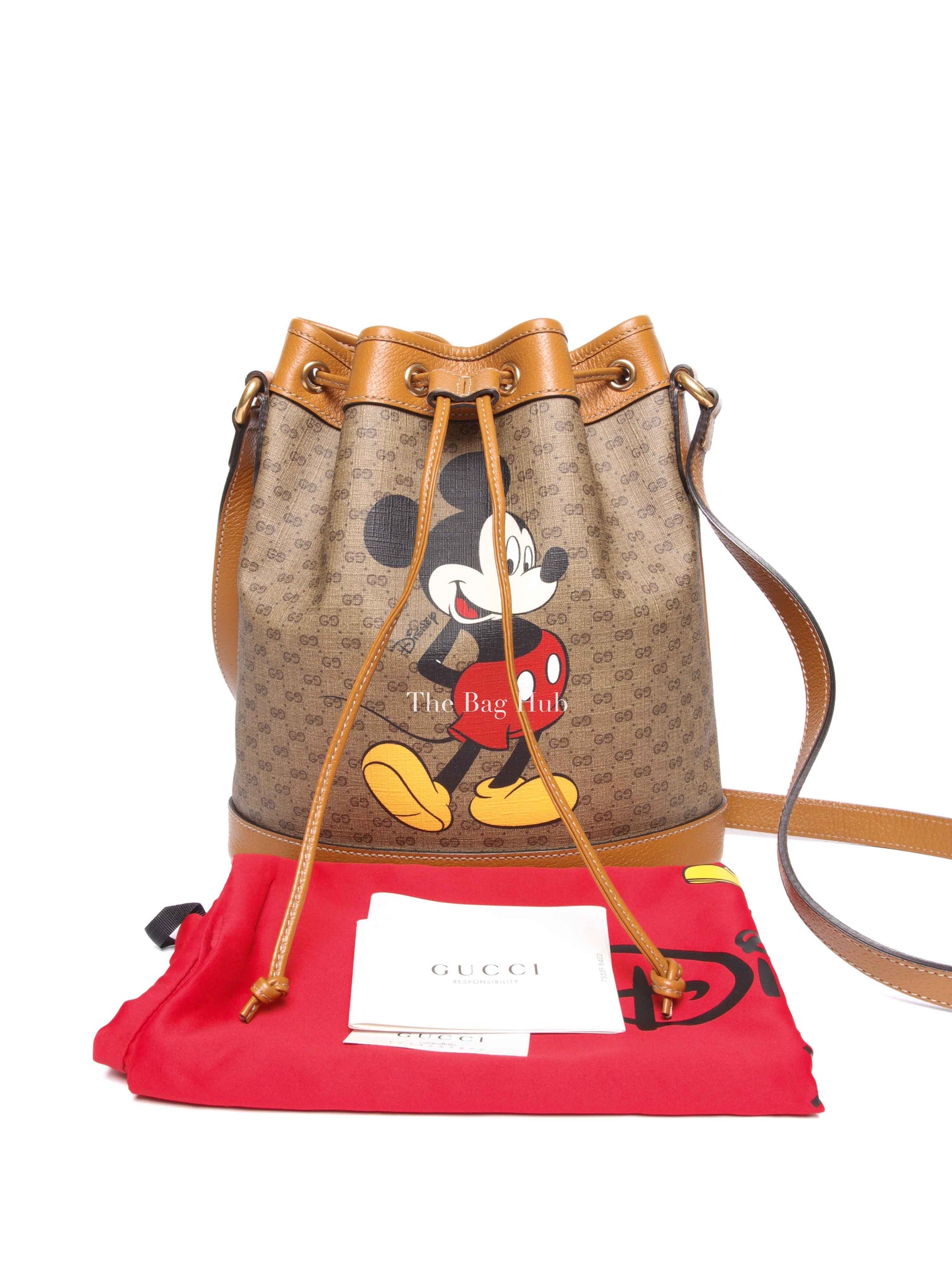 Gucci X Disney Beige Vintage Sun Oil Mini Vintage GG Supreme Monogram Bucket Bag