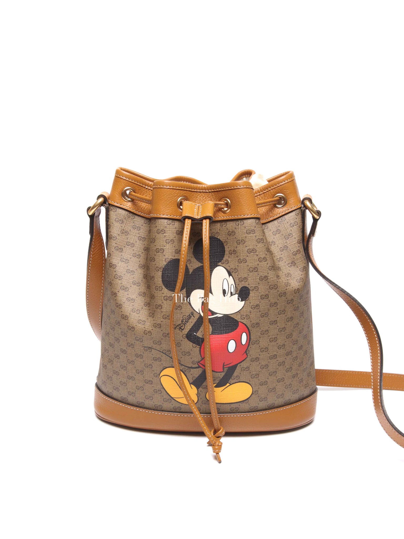 Gucci X Disney Beige Vintage Sun Oil Mini Vintage GG Supreme Monogram Bucket Bag