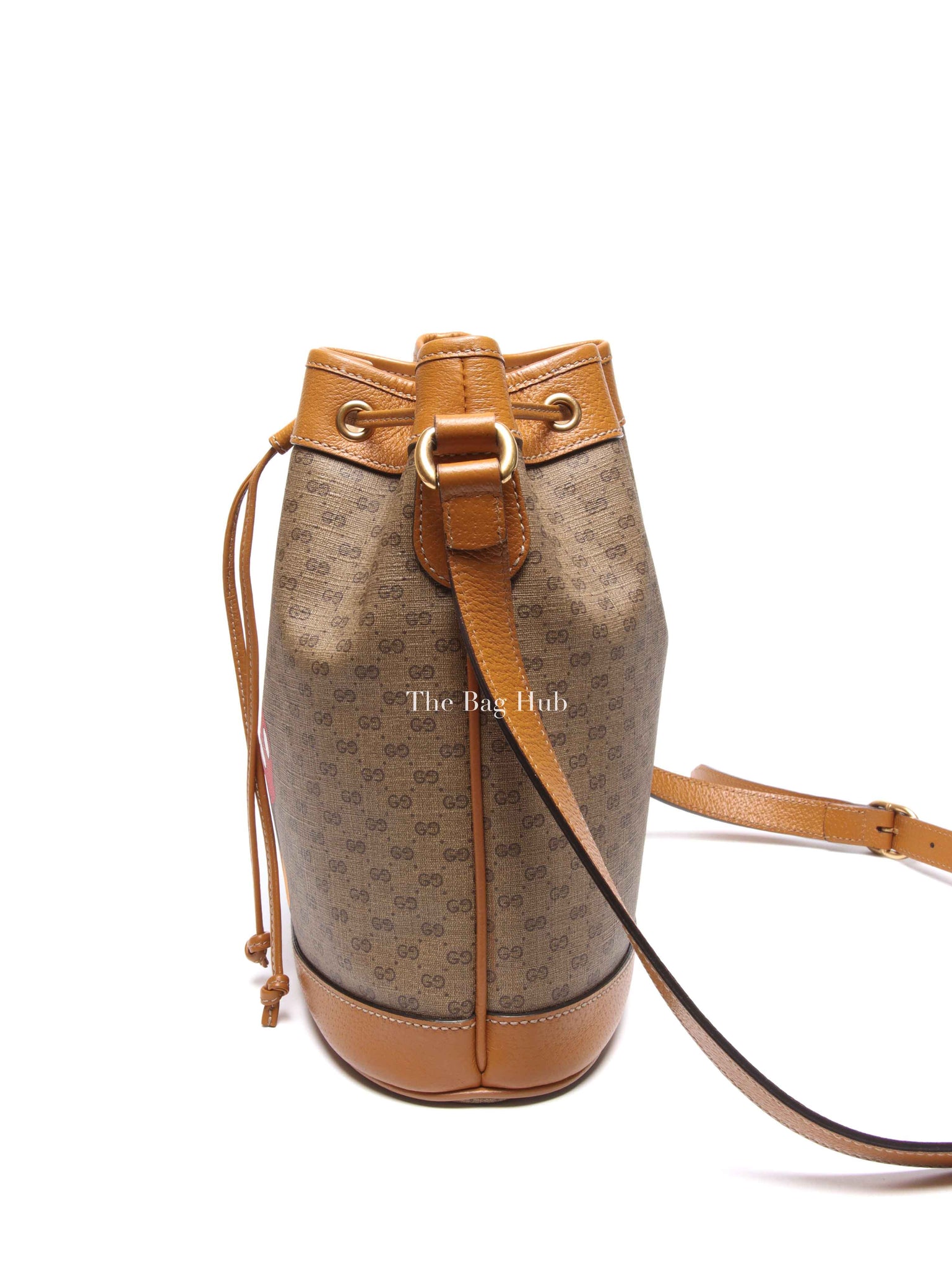 Gucci X Disney Beige Vintage Sun Oil Mini Vintage GG Supreme Monogram Bucket Bag