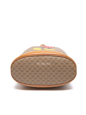 Gucci X Disney Beige Vintage Sun Oil Mini Vintage GG Supreme Monogram Bucket Bag