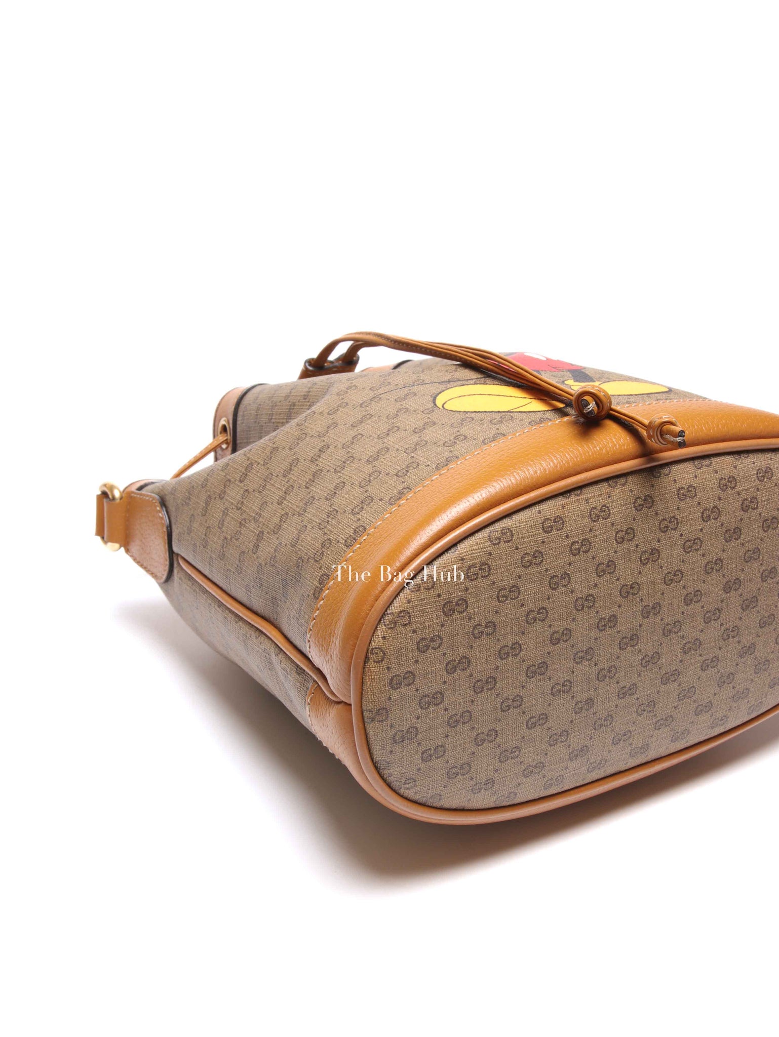 Gucci X Disney Beige Vintage Sun Oil Mini Vintage GG Supreme Monogram Bucket Bag