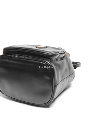 Prada Black Light Calf Duet Bucket Shoulder Bag