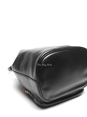Prada Black Light Calf Duet Bucket Shoulder Bag