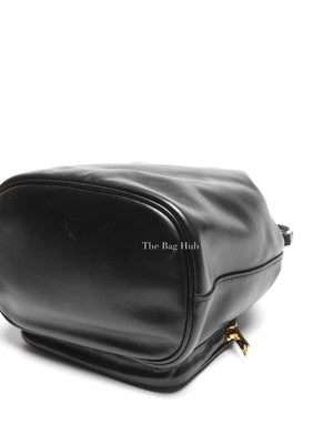 Prada Black Light Calf Duet Bucket Shoulder Bag