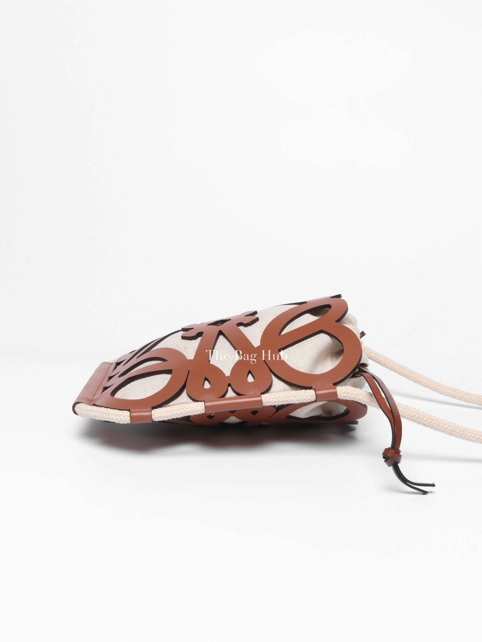 Loewe Brown Beige Leather Anagram Cutout Small Crossbody Bag