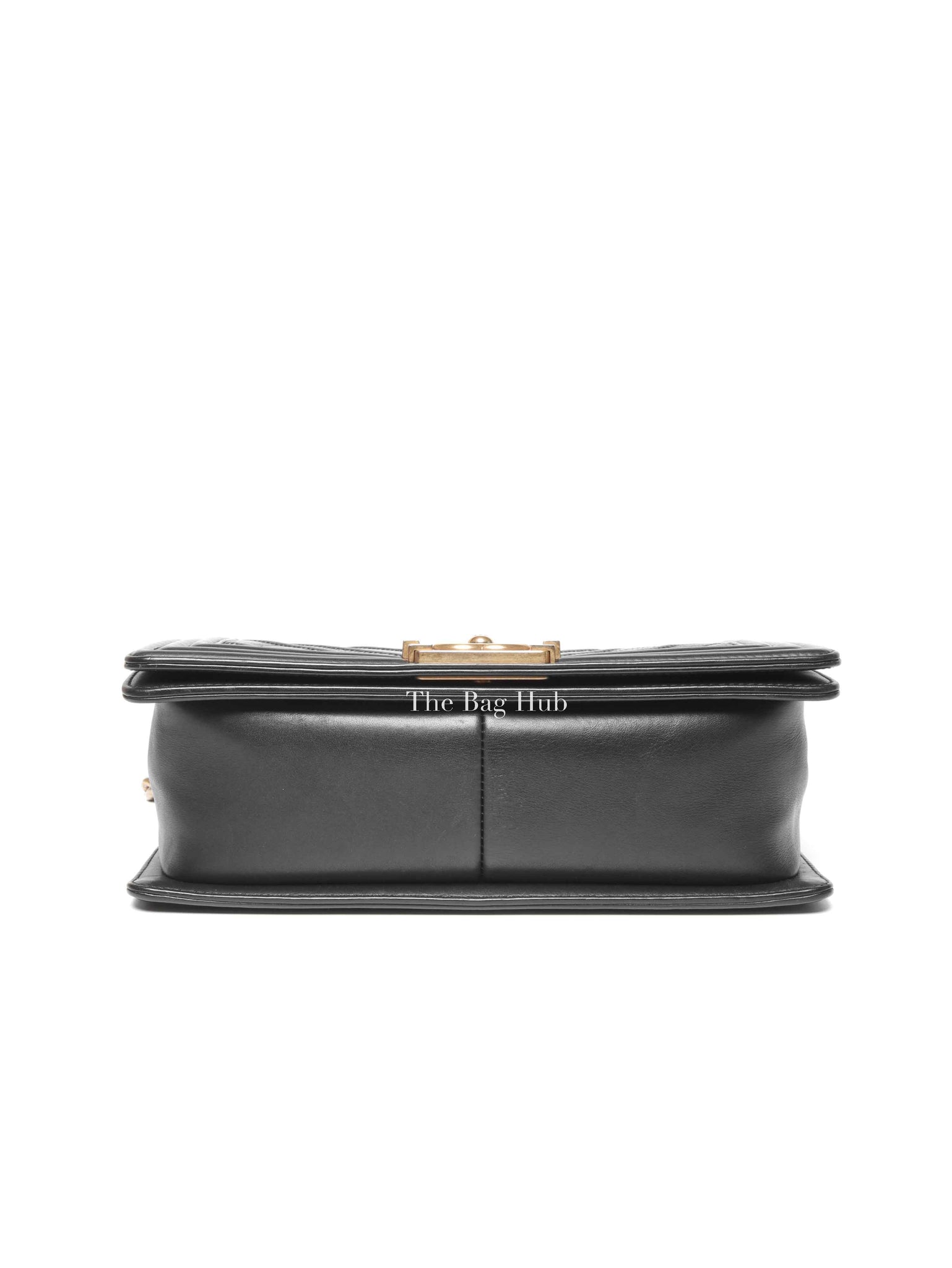 Chanel Black Calfskin Caviar In The Mix Chevron Old Medium Le Boy Flap Bag GHW