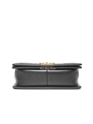 Chanel Black Calfskin Caviar In The Mix Chevron Old Medium Le Boy Flap Bag GHW