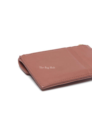 Saint Laurent Barely Pink Quilted Chevron Cassandre Fragments Flap Card Case