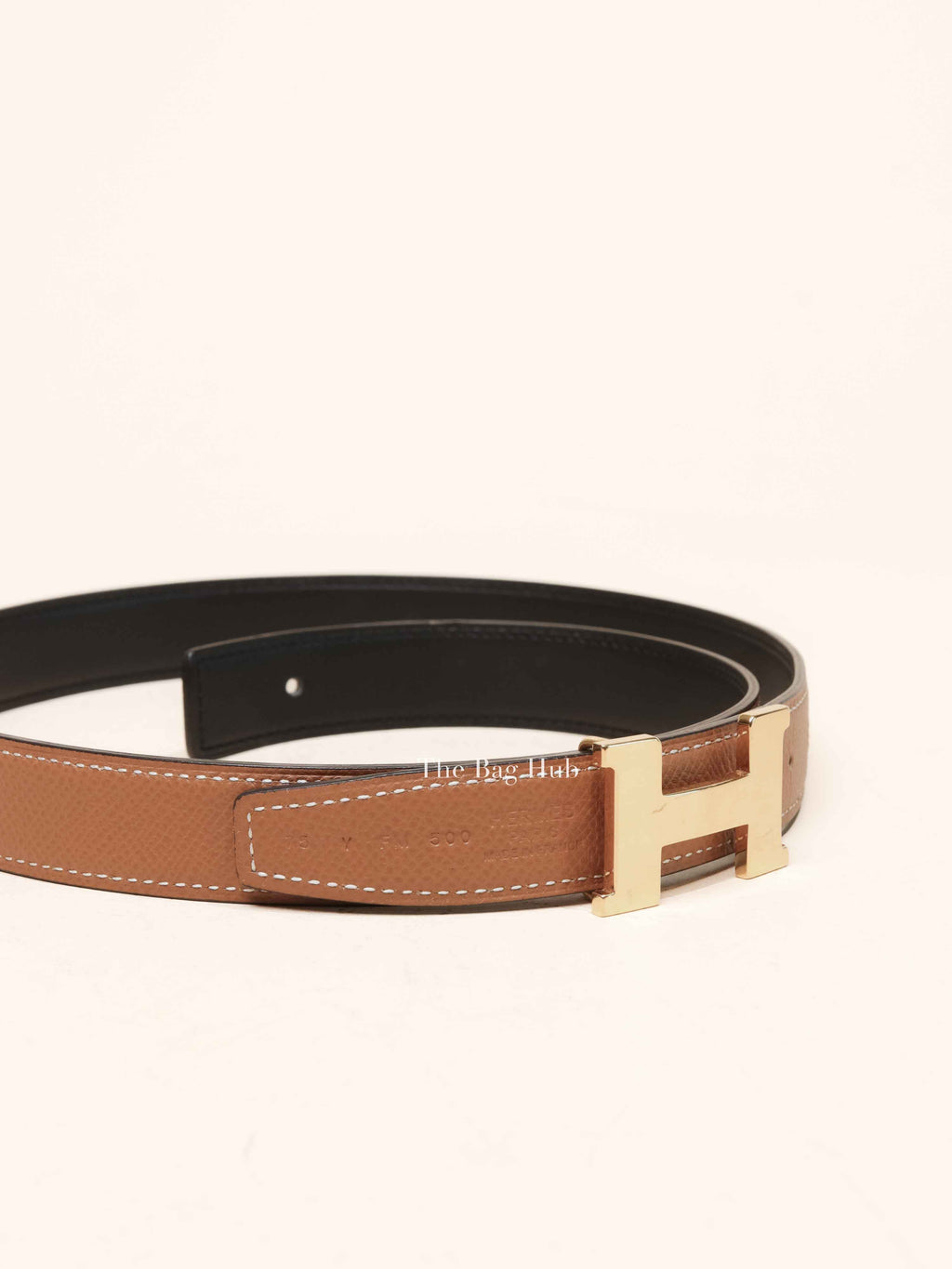 Hermes Noir Gold Epsom/Swift Leather H Buckle Belt GHW