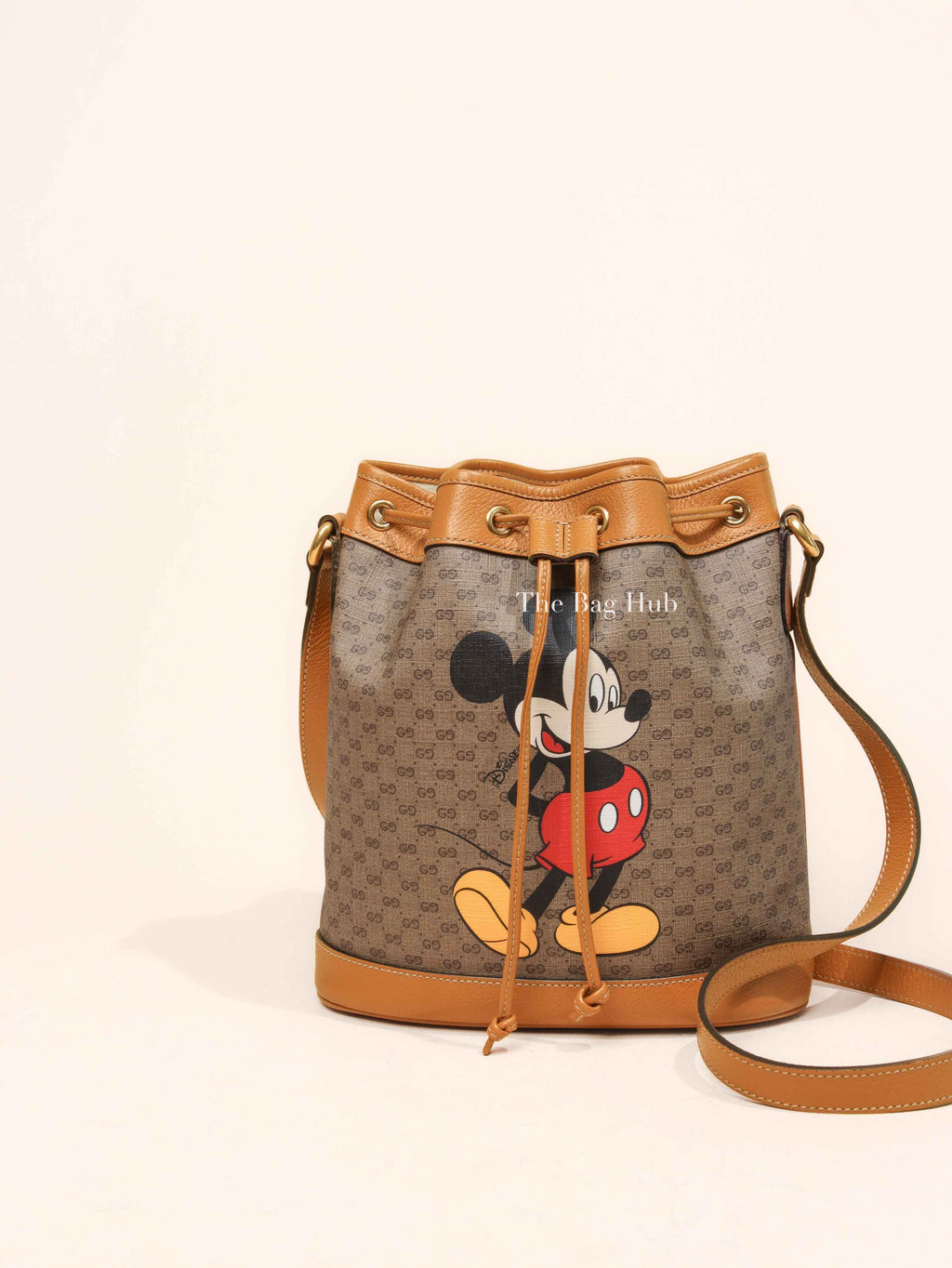Gucci X Disney Beige Vintage Sun Oil Mini Vintage GG Supreme Monogram Bucket Bag