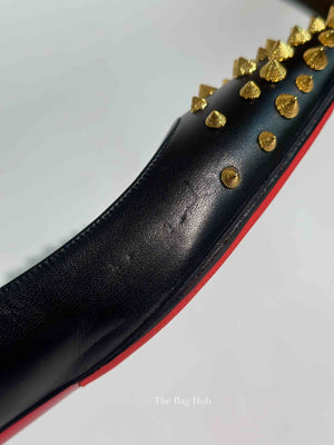 Christian Louboutin Black Leather Spikyshell Flats Size 39.5