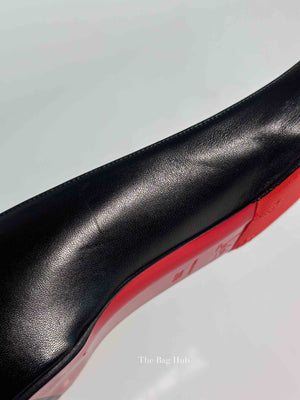 Christian Louboutin Black Leather Spikyshell Flats Size 39.5