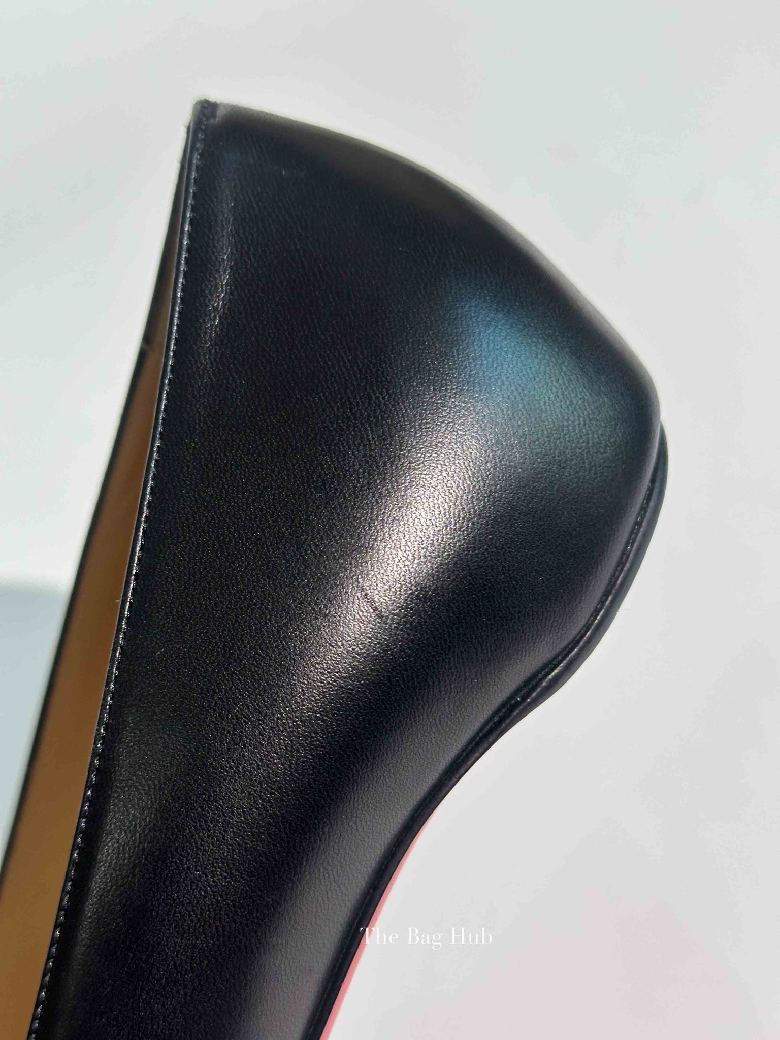 Christian Louboutin Black Leather Spikyshell Flats Size 39.5