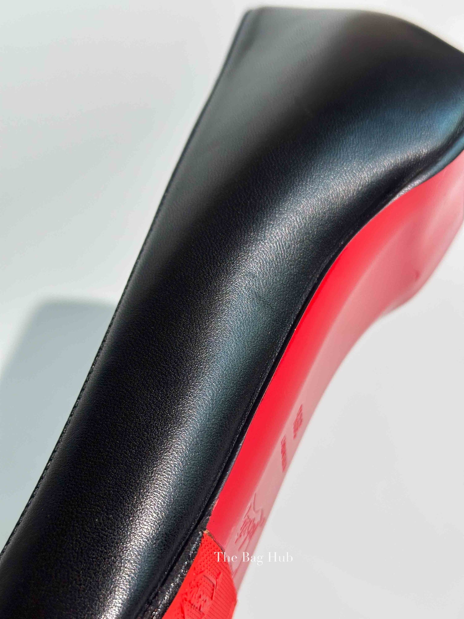 Christian Louboutin Black Leather Spikyshell Flats Size 39.5