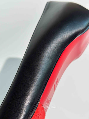 Christian Louboutin Black Leather Spikyshell Flats Size 39.5