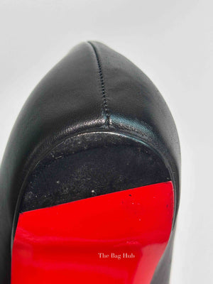 Christian Louboutin Black Leather Spikyshell Flats Size 39.5