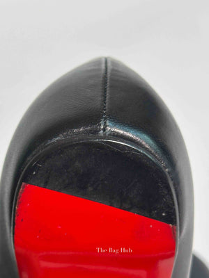 Christian Louboutin Black Leather Spikyshell Flats Size 39.5