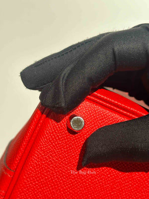 Hermes Rouge Coeur/Bleu Du Nord/Rouge H Epsom Tressage De Cuir Picotin Lock 18 PM