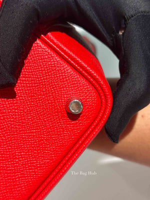 Hermes Rouge Coeur/Bleu Du Nord/Rouge H Epsom Tressage De Cuir Picotin Lock 18 PM