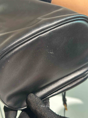 Prada Black Light Calf Duet Bucket Shoulder Bag