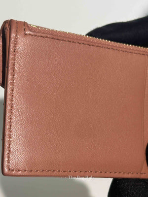 Saint Laurent Barely Pink Quilted Chevron Cassandre Fragments Flap Card Case