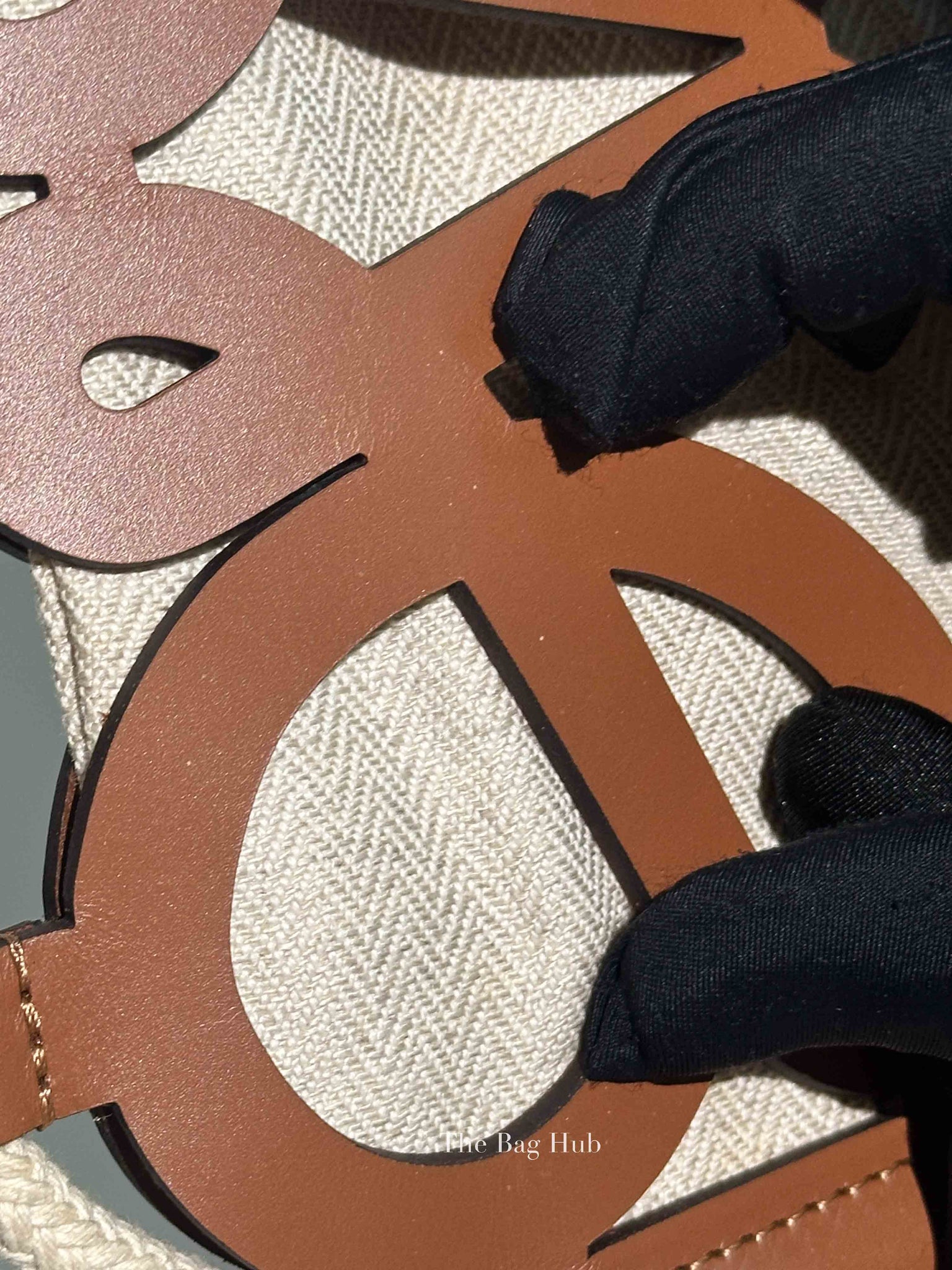 Loewe Brown Beige Leather Anagram Cutout Small Crossbody Bag