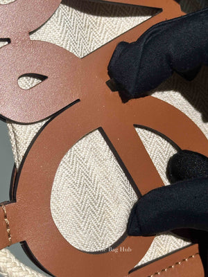 Loewe Brown Beige Leather Anagram Cutout Small Crossbody Bag