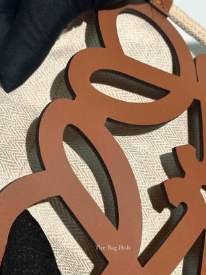 Loewe Brown Beige Leather Anagram Cutout Small Crossbody Bag