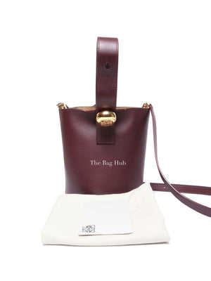 Loewe Dark Burgundy Smooth Calfskin Pebble Bucket Mini Bag