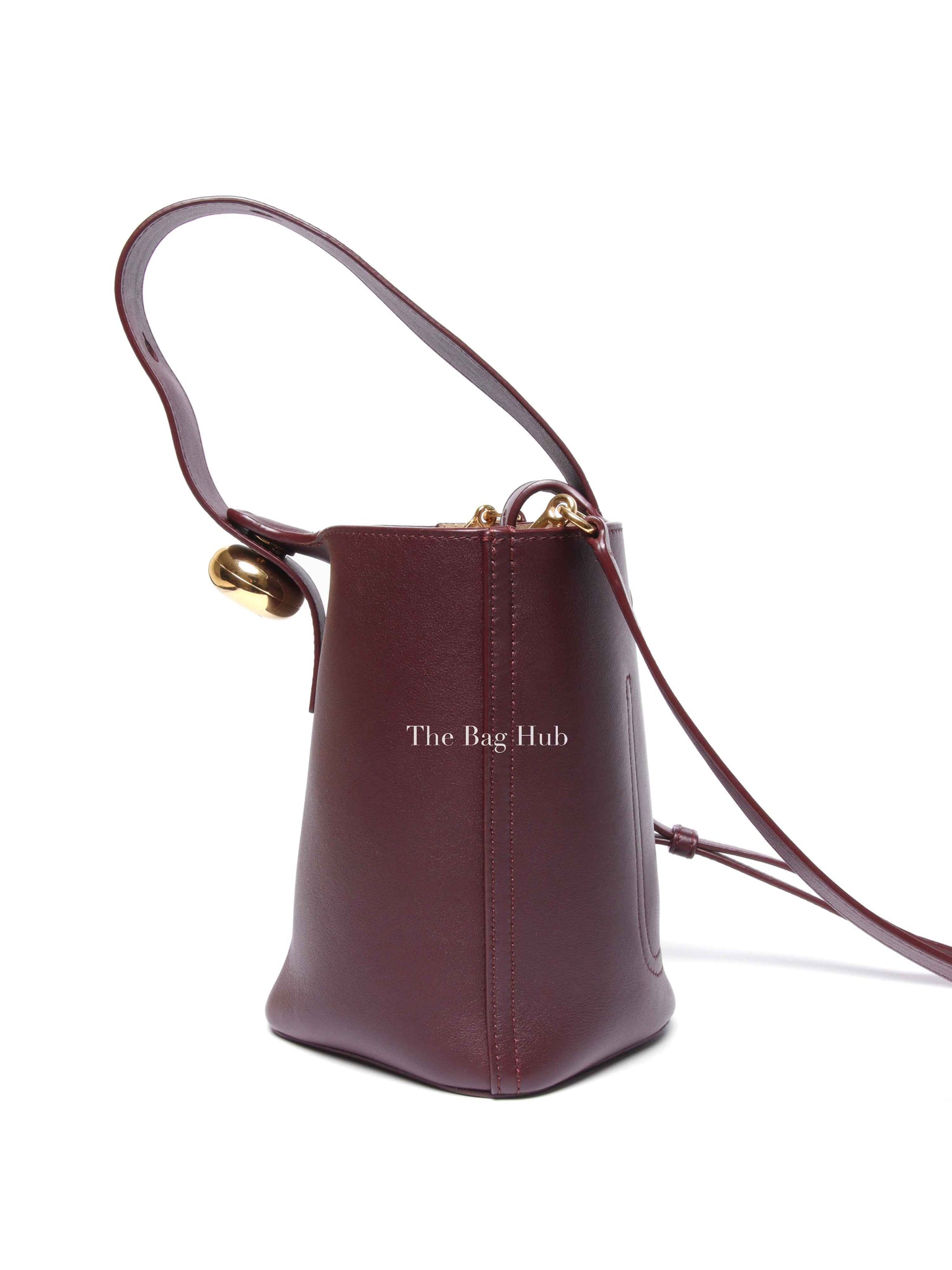 Loewe Dark Burgundy Smooth Calfskin Pebble Bucket Mini Bag