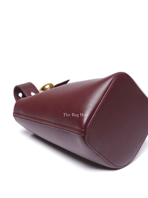 Loewe Dark Burgundy Smooth Calfskin Pebble Bucket Mini Bag
