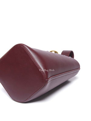 Loewe Dark Burgundy Smooth Calfskin Pebble Bucket Mini Bag