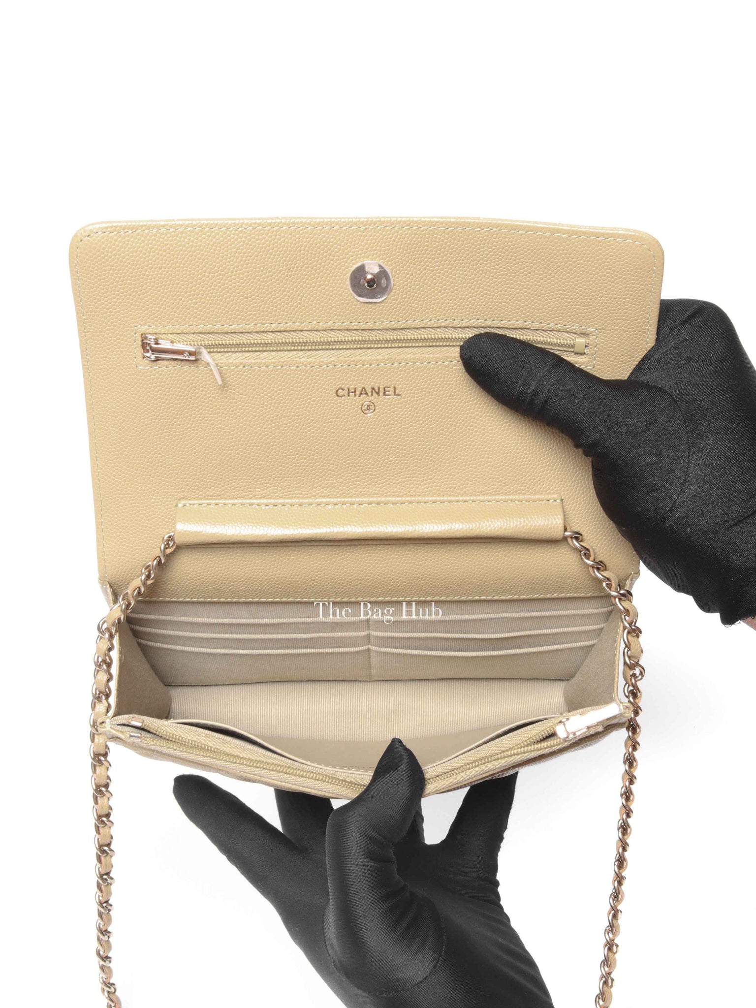 Chanel Olive Green Caviar Leather Quilted WOC