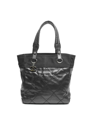 Chanel Black Canvas Paris Biarritz PM Tote Bag