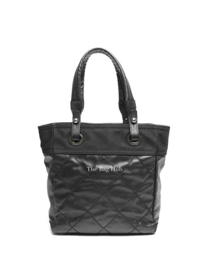 Chanel Black Canvas Paris Biarritz PM Tote Bag
