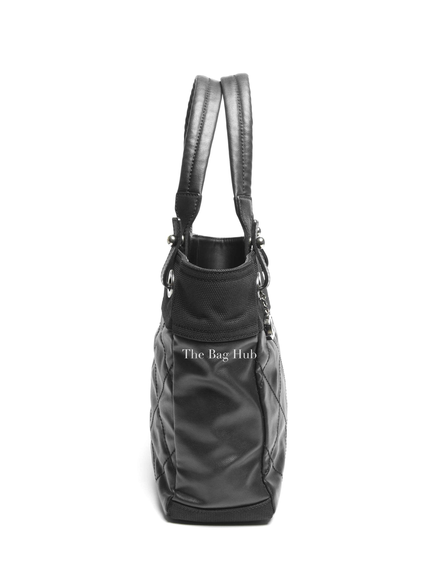 Chanel Black Canvas Paris Biarritz PM Tote Bag
