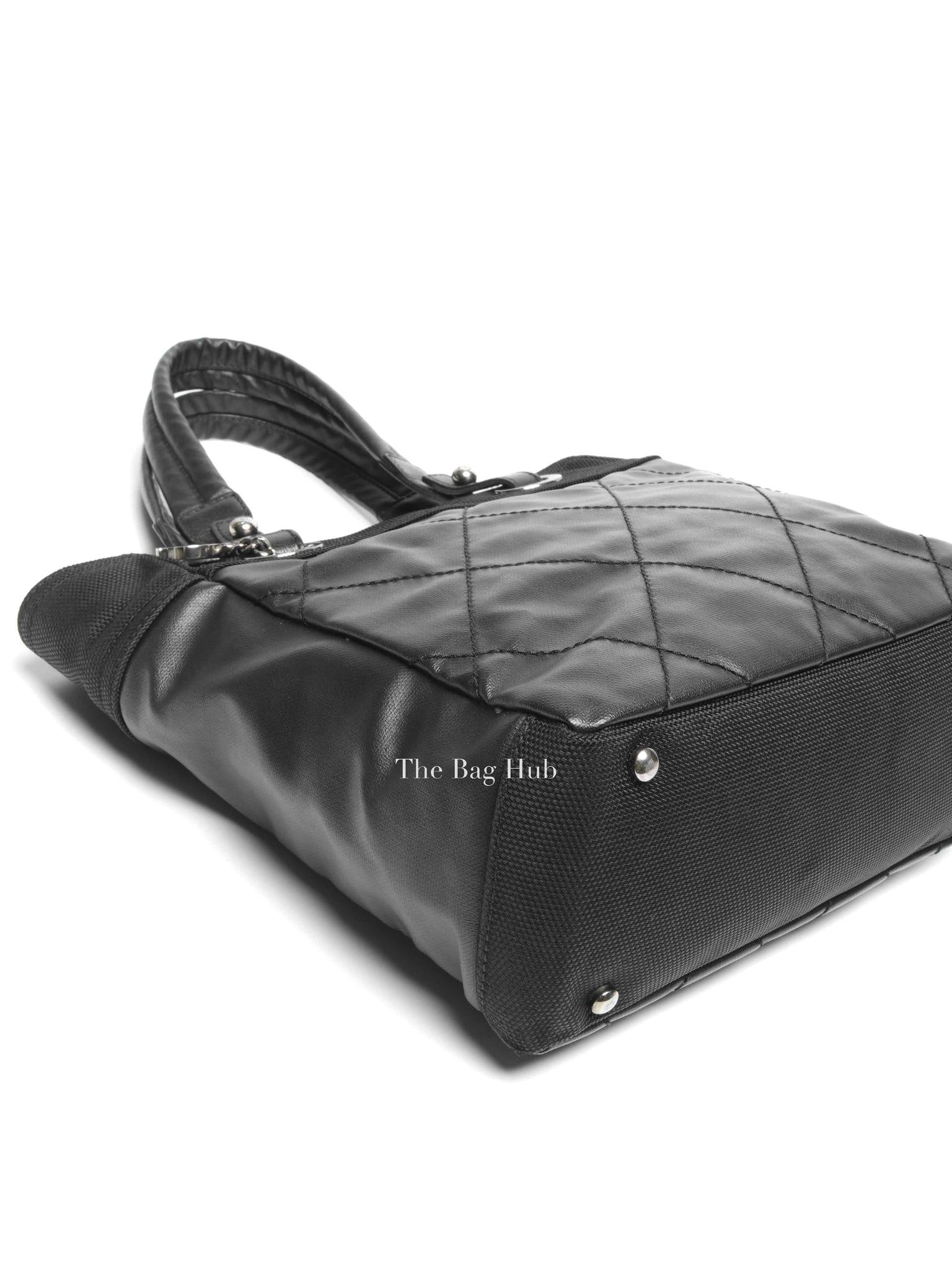 Chanel Black Canvas Paris Biarritz PM Tote Bag