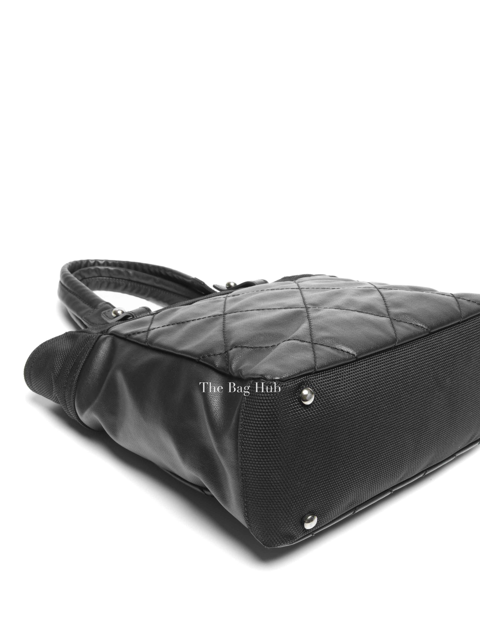 Chanel Black Canvas Paris Biarritz PM Tote Bag