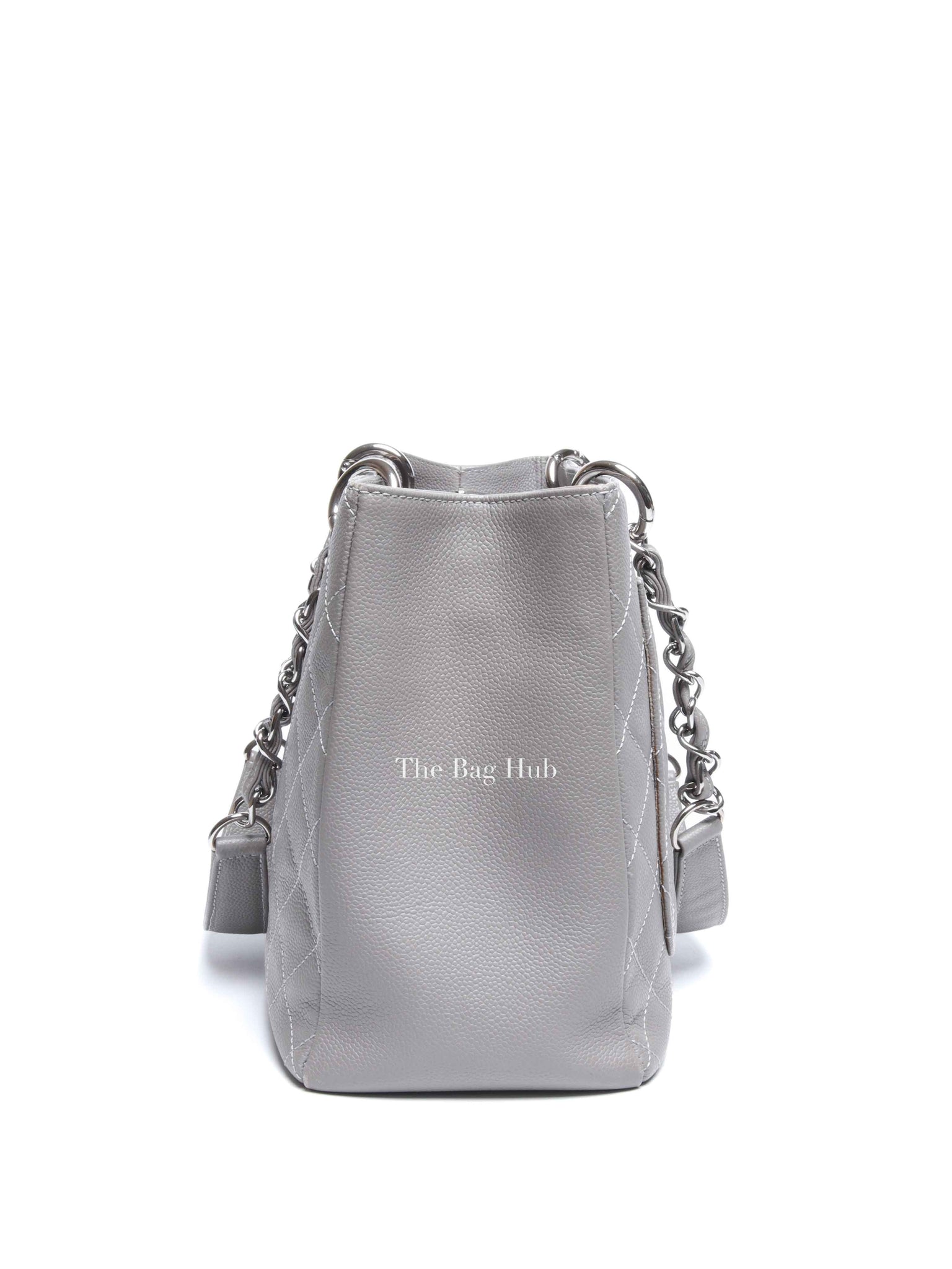 Chanel Gray Caviar Quilted Grand Shopping Tote Bag