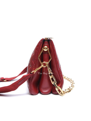 Louis Vuitton Wine Lambskin Embossed Monogram Coussin PM Bag